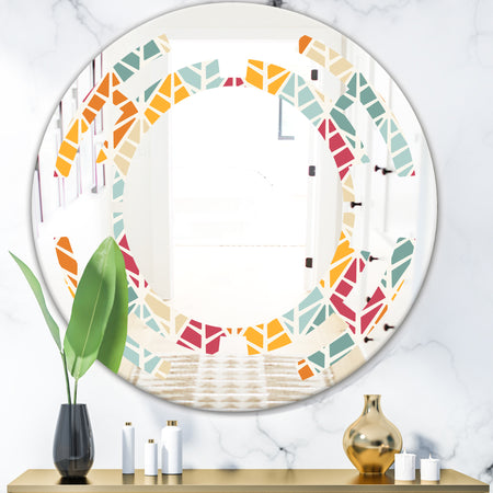 Diamond Retro X - Modern Round or Oval Wall Mirror - Space