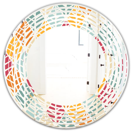 Diamond Retro X - Modern Round or Oval Wall Mirror - Wave