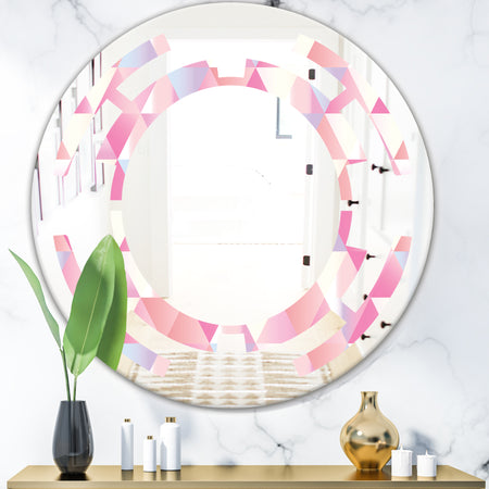 Diamond Retro VI - Modern Round or Oval Wall Mirror - Space