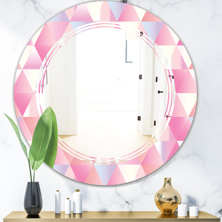 Diamond Retro VI - Modern Round or Oval Wall Mirror - Triple C