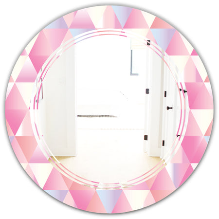 Diamond Retro VI - Modern Round or Oval Wall Mirror - Triple C