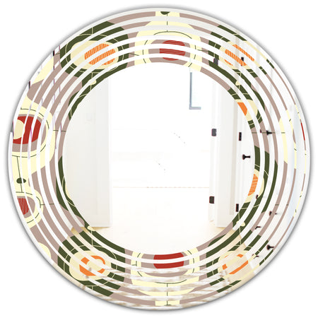 Retro Abstract Design X - Modern Round or Oval Wall Mirror - Wave