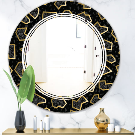 Gold Retro 80s - Modern Round or Oval Wall Mirror - Triple C