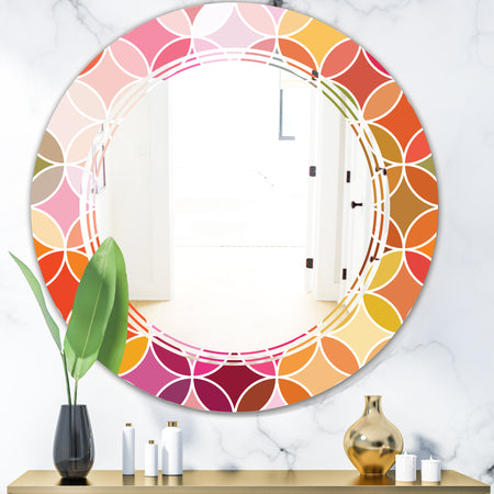 Geometrical Retro Design II - Modern Round or Oval Wall Mirror - Triple C