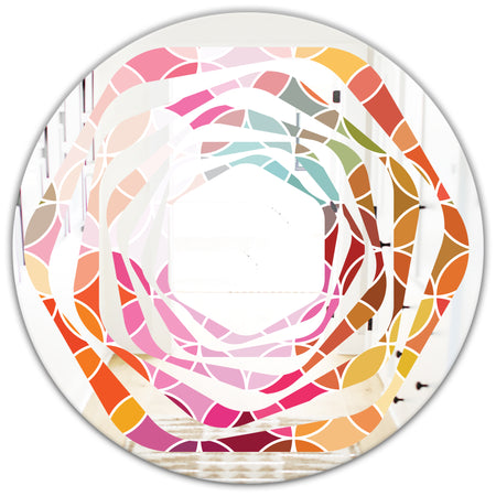 Geometrical Retro Design II - Modern Round or Oval Wall Mirror - Whirl