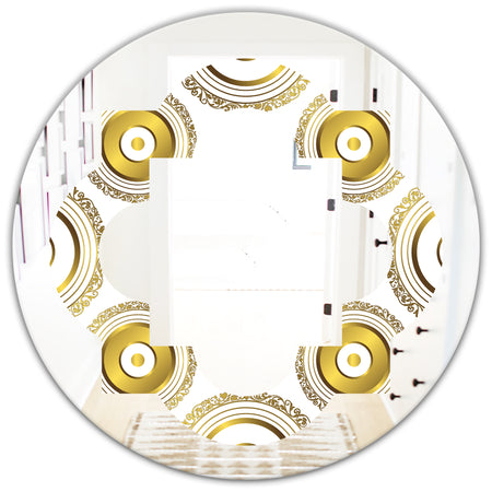 Circular Golden Pattern I - Modern Round or Oval Wall Mirror - Quatrefoil