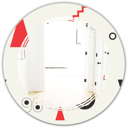 Triangular Retro Design III - Modern Round or Oval Wall Mirror - Triple C