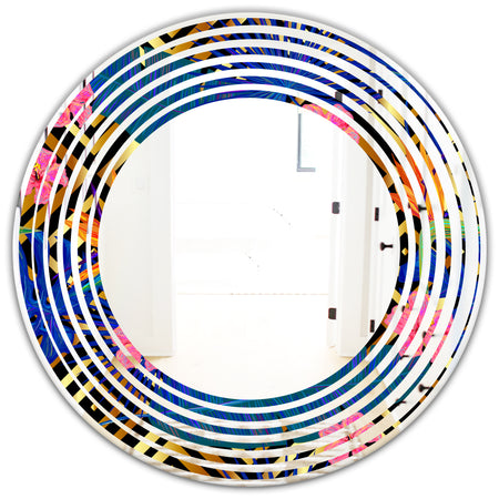 Abstract Retro Design IV - Modern Round or Oval Wall Mirror - Wave