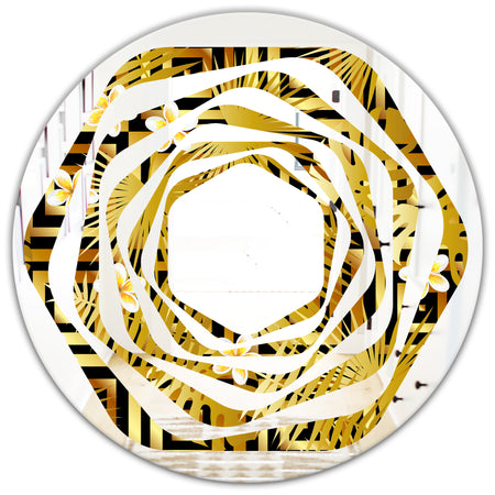 Modern gold luxury pattern - Modern Round or Oval Wall Mirror - Whirl