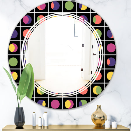 Retro Circular Moons - Modern Round or Oval Wall Mirror - Triple C