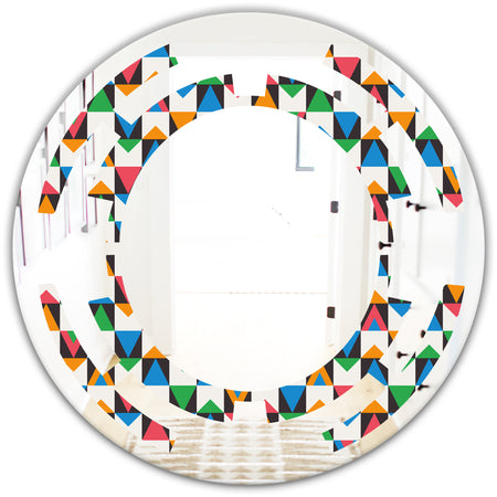 Retro Ornamental Design II - Modern Round or Oval Wall Mirror - Space