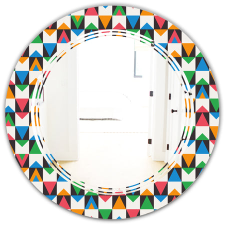 Retro Ornamental Design II - Modern Round or Oval Wall Mirror - Triple C
