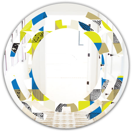 Circular Retro Design I - Modern Round or Oval Wall Mirror - Space