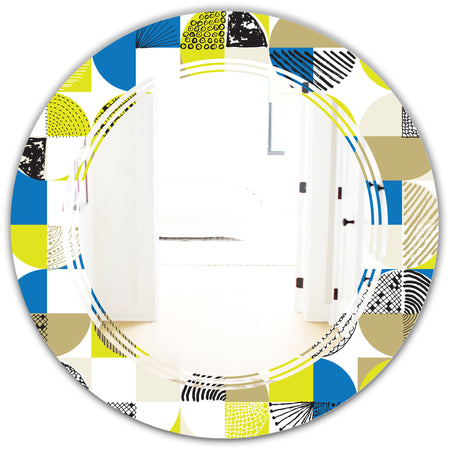 Circular Retro Design I - Modern Round or Oval Wall Mirror - Triple C