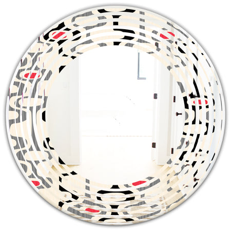 Retro Abstract Design IX - Modern Round or Oval Wall Mirror - Wave