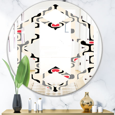 Retro Abstract Design IX - Modern Round or Oval Wall Mirror - Hexagon Star