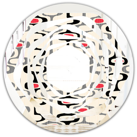 Retro Abstract Design IX - Modern Round or Oval Wall Mirror - Whirl