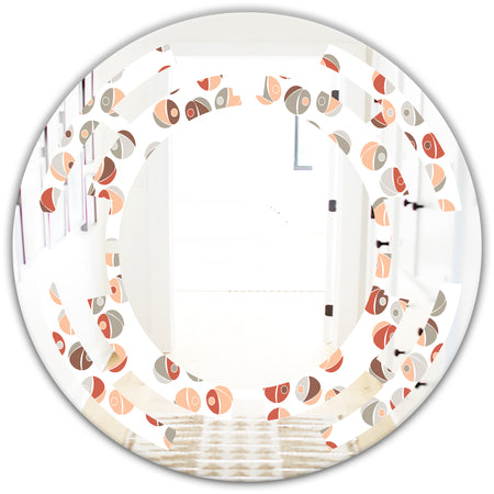 Retro Abstract Design XIX - Modern Round or Oval Wall Mirror - Space