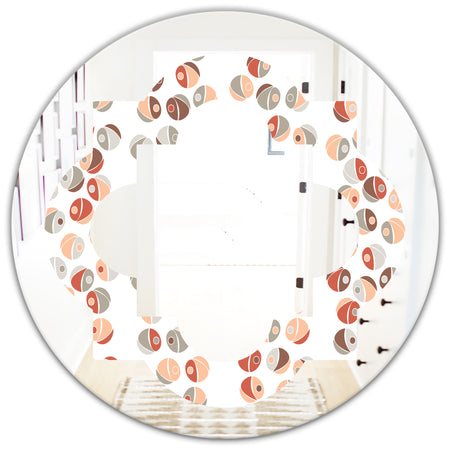 Retro Abstract Design XIX - Modern Round or Oval Wall Mirror - Quatrefoil