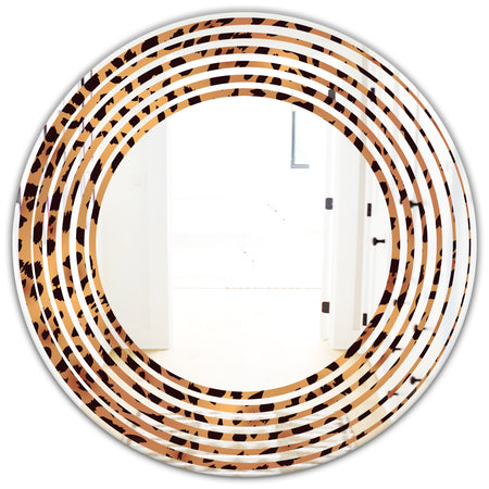 Leopard Fur Safari III - Modern Round or Oval Wall Mirror - Wave