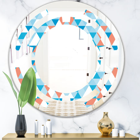 Triangular Retro Design II - Modern Round or Oval Wall Mirror - Space