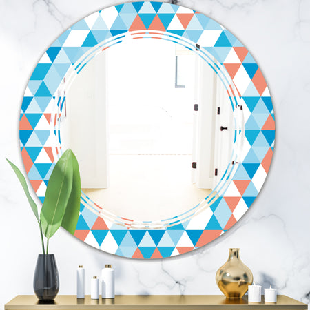 Triangular Retro Design II - Modern Round or Oval Wall Mirror - Triple C
