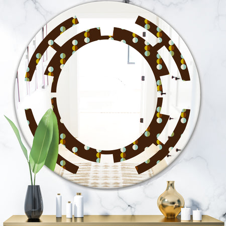 Geometric Mod Dots - Modern Round or Oval Wall Mirror - Space