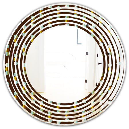 Geometric Mod Dots - Modern Round or Oval Wall Mirror - Wave