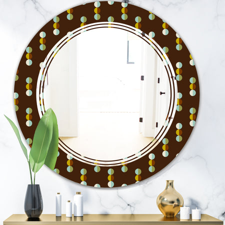 Geometric Mod Dots - Modern Round or Oval Wall Mirror - Triple C