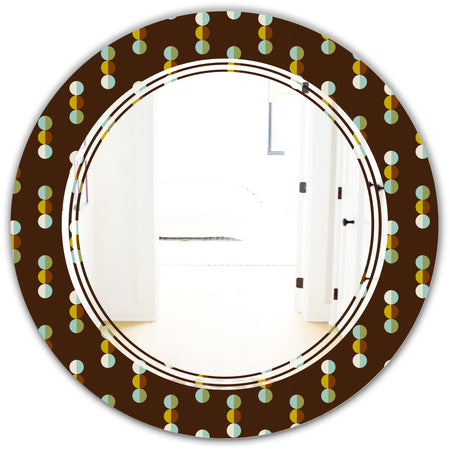 Geometric Mod Dots - Modern Round or Oval Wall Mirror - Triple C