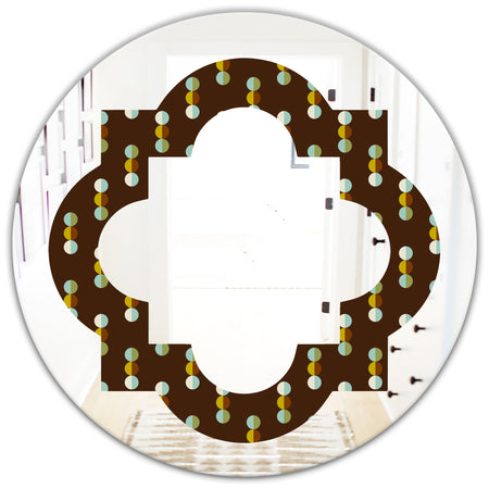 Geometric Mod Dots - Modern Round or Oval Wall Mirror - Quatrefoil