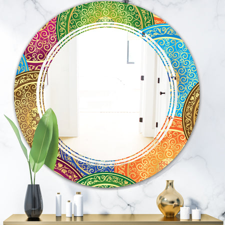 Circular Retro Design IV - Modern Round or Oval Wall Mirror - Triple C