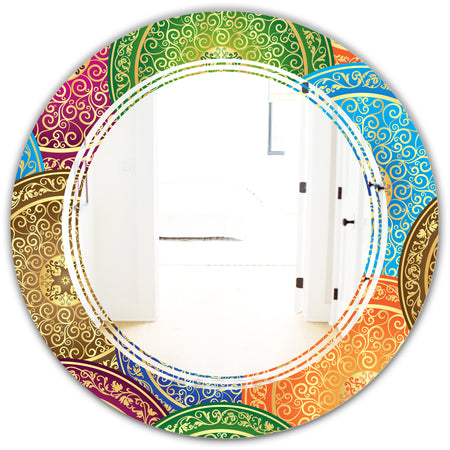 Circular Retro Design IV - Modern Round or Oval Wall Mirror - Triple C