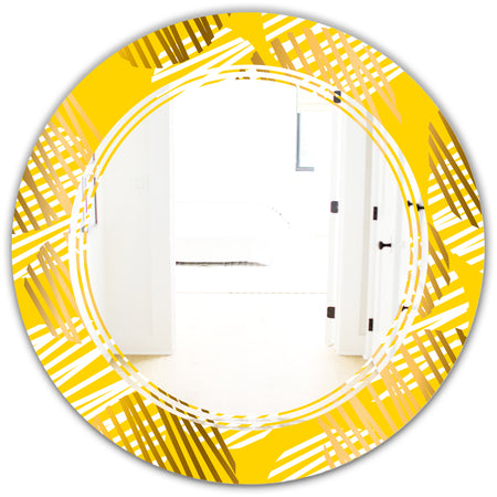 Abstract Retro Geometric IV - Modern Round or Oval Wall Mirror - Triple C