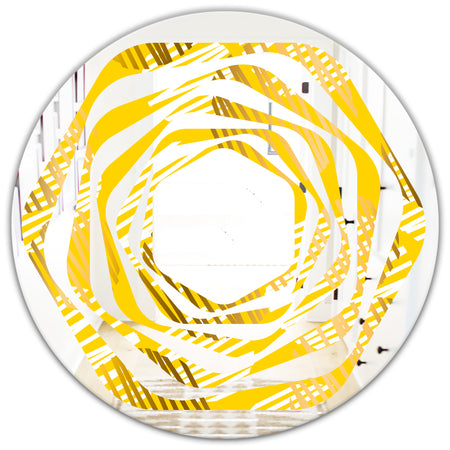 Abstract Retro Geometric IV - Modern Round or Oval Wall Mirror - Whirl
