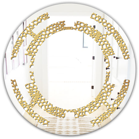 Golden Maze - Modern Round or Oval Wall Mirror - Space