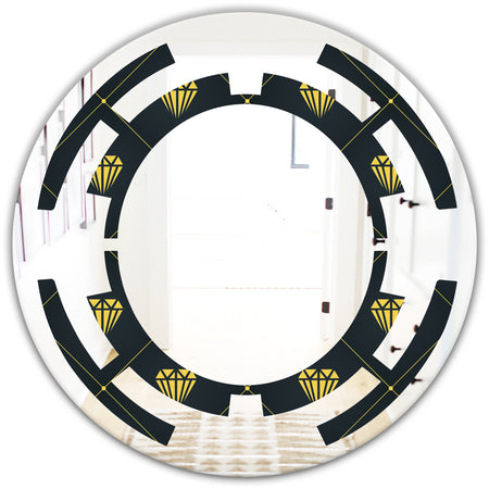 Golden Heart Design - Modern Round or Oval Wall Mirror - Space