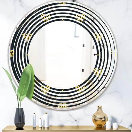Golden Heart Design - Modern Round or Oval Wall Mirror - Wave
