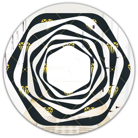Golden Heart Design - Modern Round or Oval Wall Mirror - Whirl