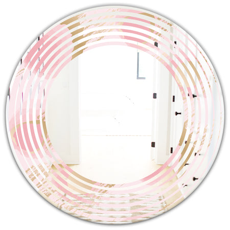Abstract Flower Design IX - Cottage Round or Oval Wall Mirror - Wave