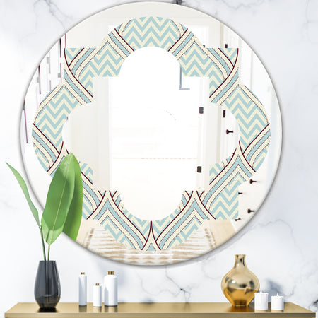 Ornament with decorative elements. - Modern Round or Oval Wall Mirror - Quatrefoil
