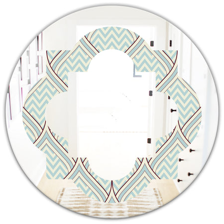 Ornament with decorative elements. - Modern Round or Oval Wall Mirror - Quatrefoil