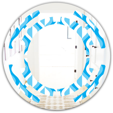 Retro Pattern Abstract Design VI - Modern Round or Oval Wall Mirror - Space