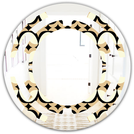 Abstract Retro Geometrical Design VII - Modern Round or Oval Wall Mirror - Space