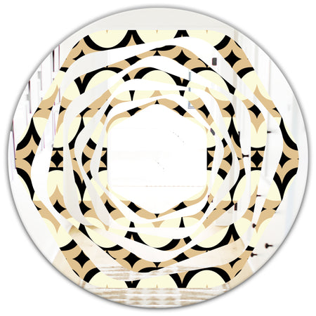 Abstract Retro Geometrical Design VII - Modern Round or Oval Wall Mirror - Whirl