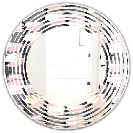 Paint brush strokes pattern - Modern Round or Oval Wall Mirror - Wave