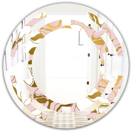 Golden Marble II - Modern Round or Oval Wall Mirror - Space