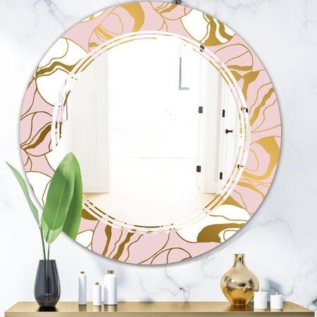 Golden Marble II - Modern Round or Oval Wall Mirror - Triple C
