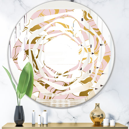 Golden Marble II - Modern Round or Oval Wall Mirror - Whirl
