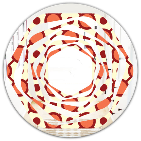 Abstract Retro Geometrical Design IX - Modern Round or Oval Wall Mirror - Whirl